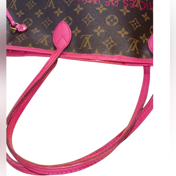 Louis Vuitton Monogram canvas pink Monogram Ikat Flower Neverfull MM - Picture 6 of 11